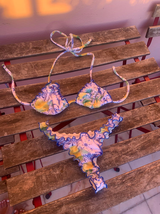 Ruffle triangle bikini Top - REA
